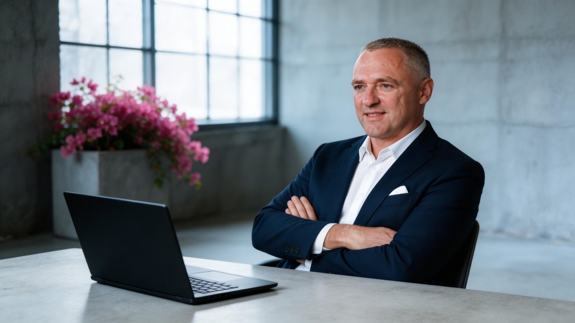A leader working alone at a desk, with a symbolic companion figure in the background suggesting quiet, reliable support